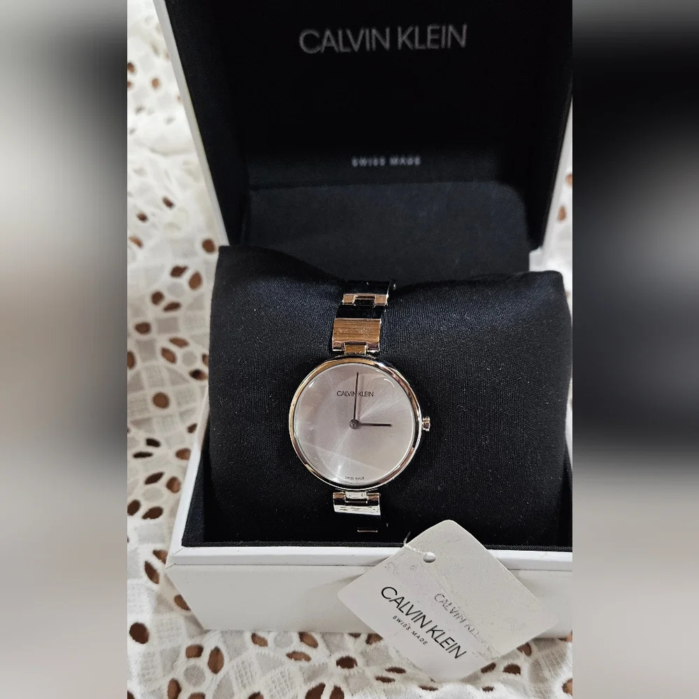 NWT Calvin Klein K9U23146 Stainless Steel Silver Dial Swiss Quartz Women's Watch - Picture 2 of 11